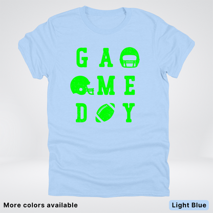 Game Day Football 3 x 3 - Green Design - T-Shirt