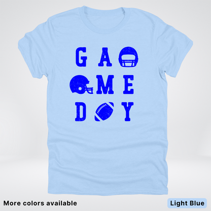 Game Day Football 3 x 3 - Blue Design - T-Shirt