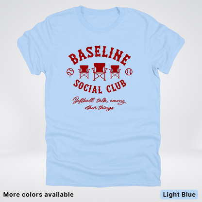 Baseline Social Club Softball – Maroon Design - T-Shirt