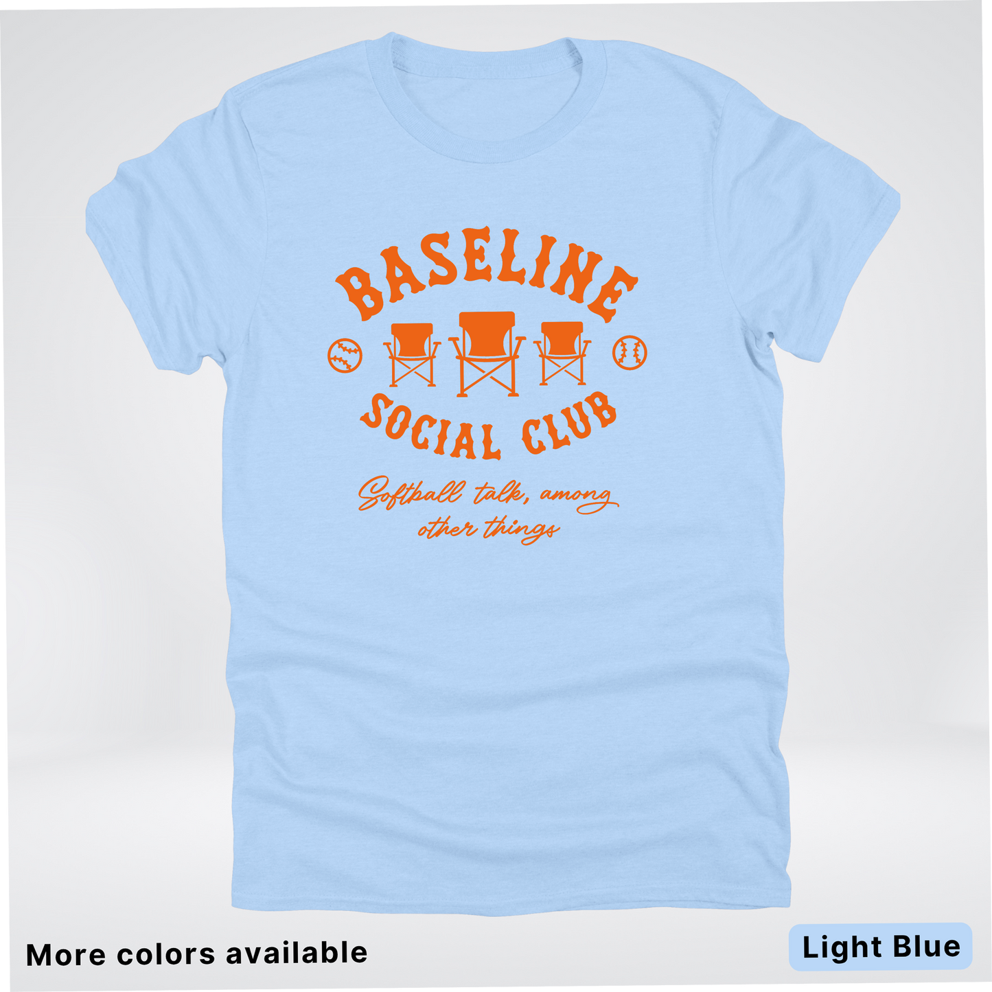 Baseline Social Club Softball – Orange Design - T-Shirt