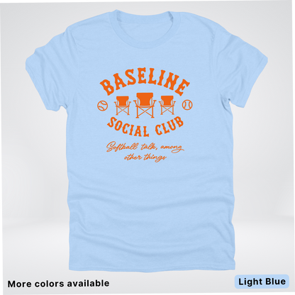 Baseline Social Club Softball – Orange Design - T-Shirt