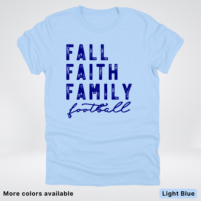 Fall Faith Family – Navy Design - Football - T-Shirt
