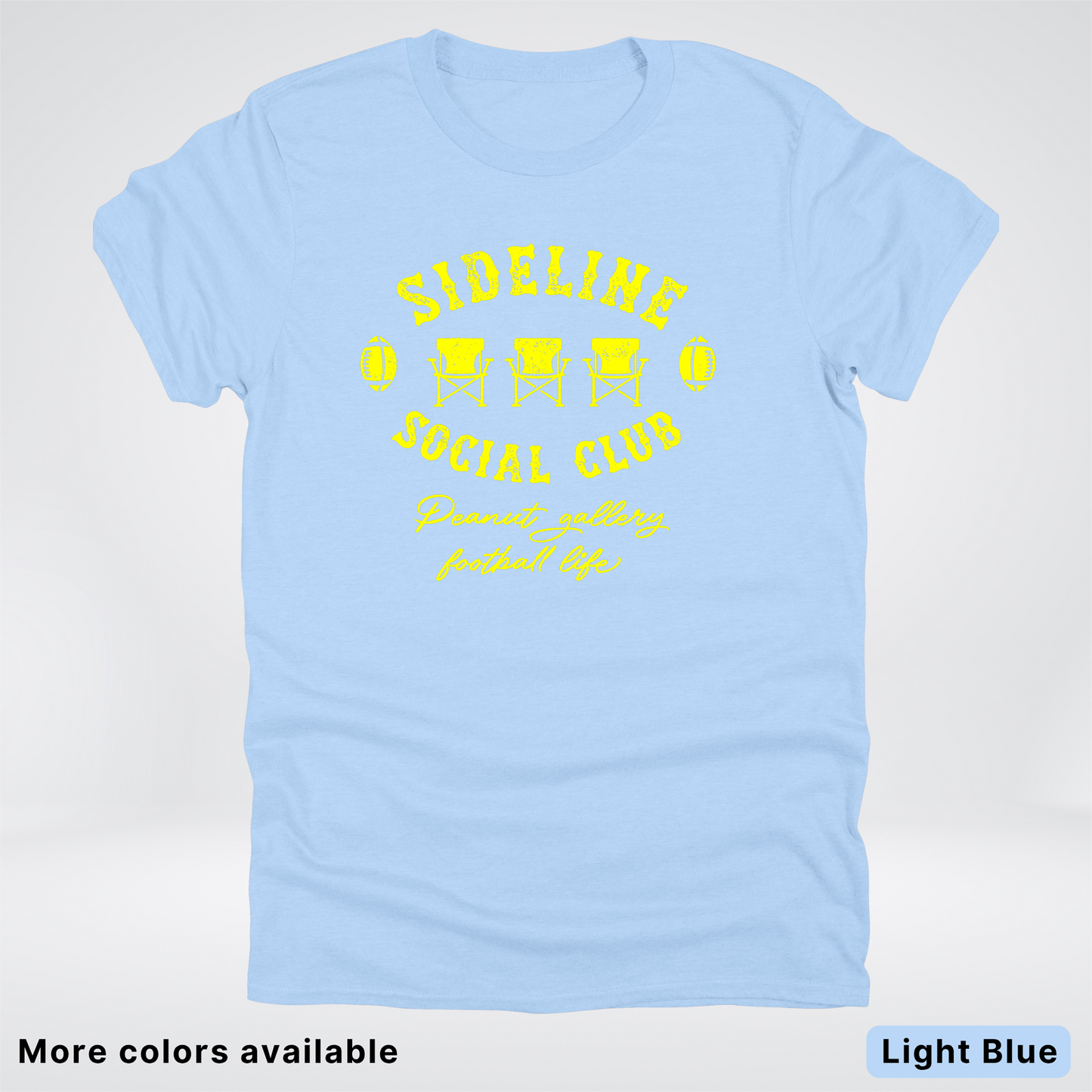 Sideline Social Club Peanut Gallery Football Life - Yellow Design - T-Shirt