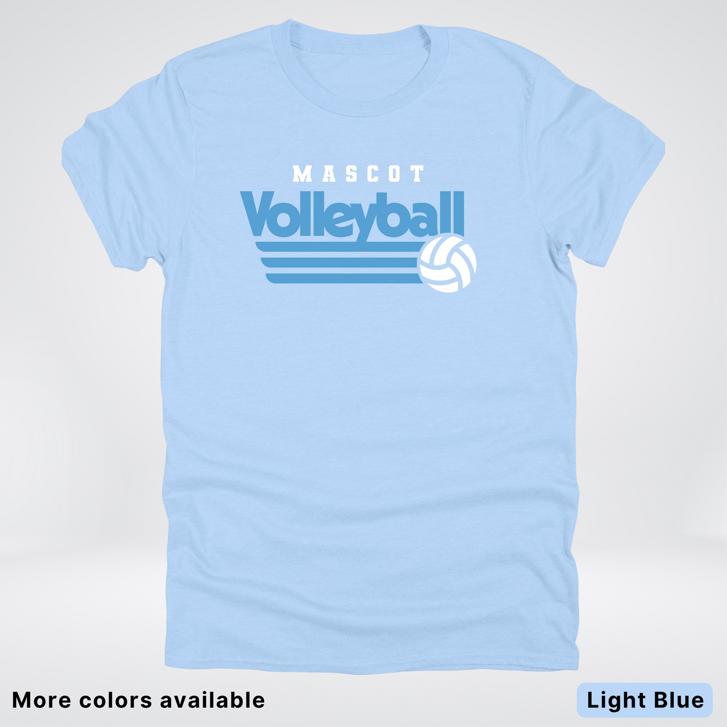 Custom Mascot – Light Blue - Volleyball Design 57 - T-Shirt