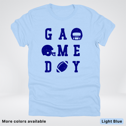 Game Day Football 3 x 3 - Navy Design - T-Shirt