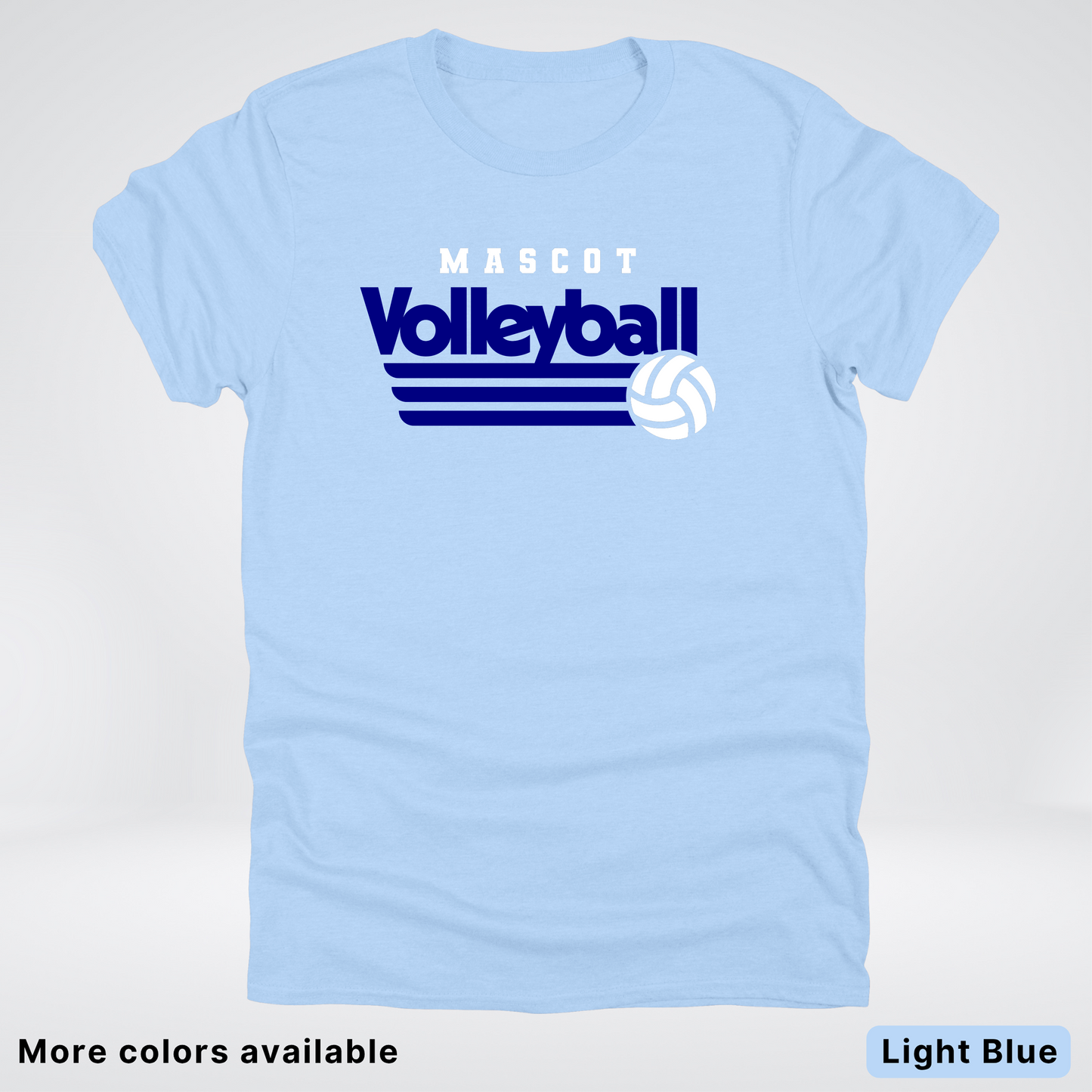 Custom Mascot - Navy - Volleyball Design 56 - T-Shirt