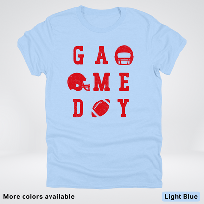 Game Day Football 3 x 3 - Red Design - T-Shirt