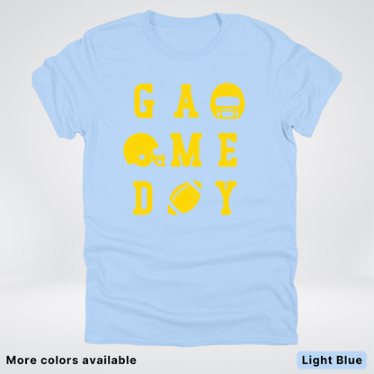 Game Day Football 3 x 3 - Gold Design - T-Shirt
