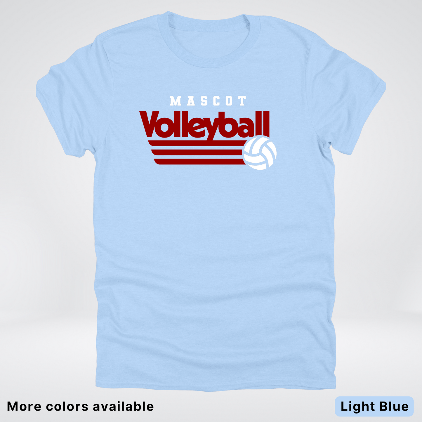 Custom Mascot - Maroon - Volleyball Design 58 - T-Shirt
