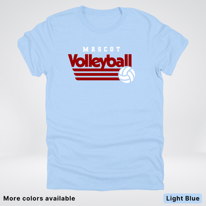 Custom Mascot - Maroon - Volleyball Design 58 - T-Shirt