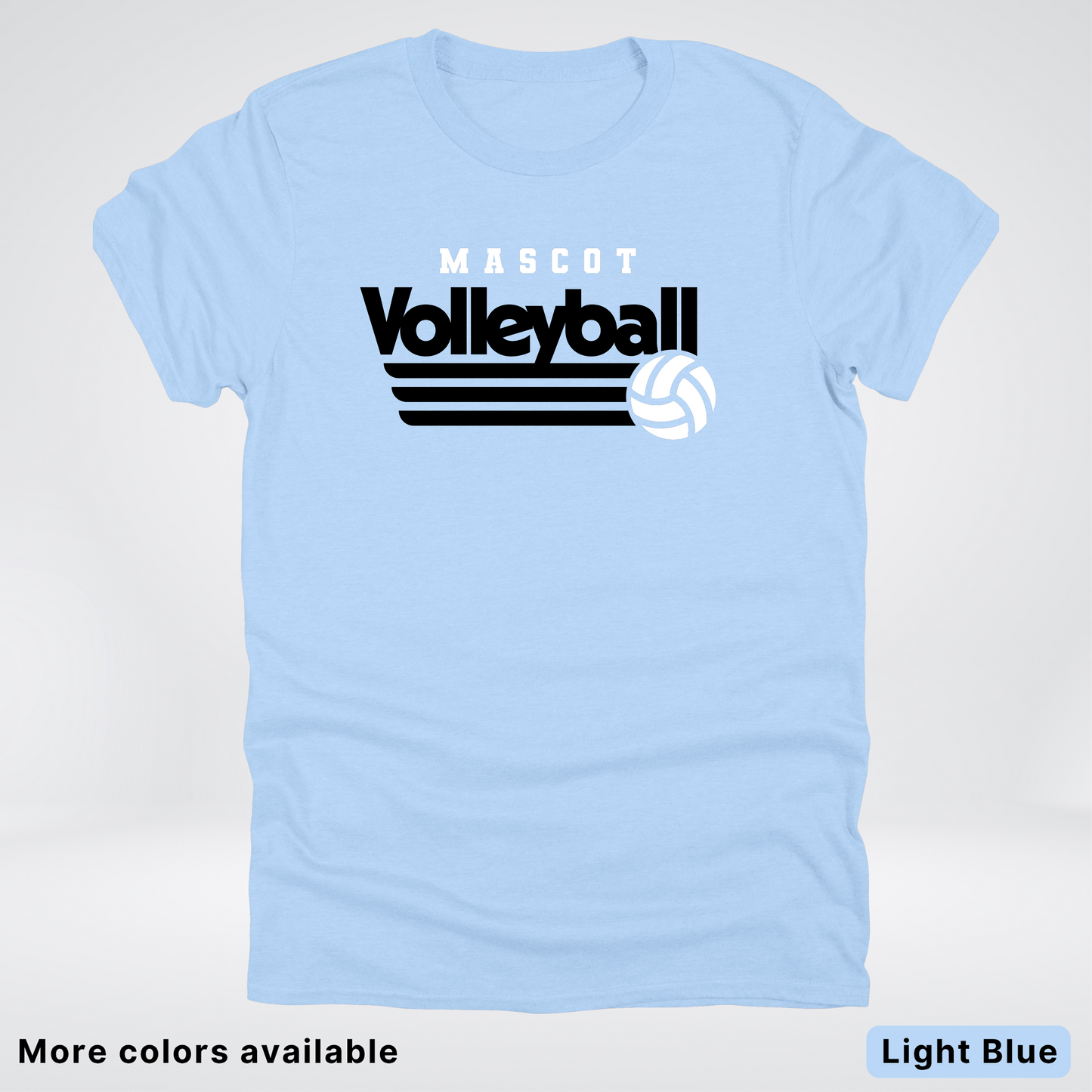Custom Mascot - Black - Volleyball Design 50 - T-Shirt