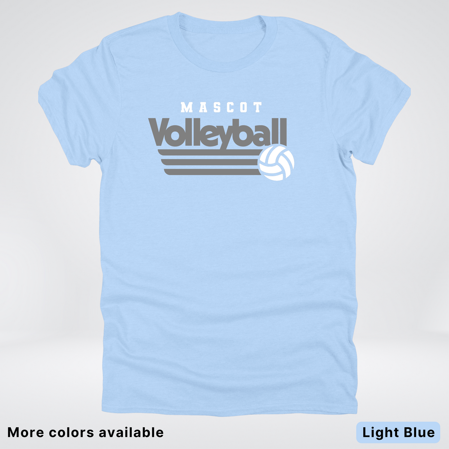 Custom Mascot - Gray - Volleyball Design 49 - T-Shirt