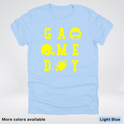 Game Day Football 3 x 3 - Yellow Design - T-Shirt