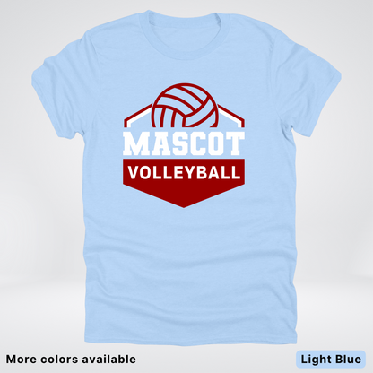 Custom Mascot - Maroon - Volleyball Design 69 - T-Shirt