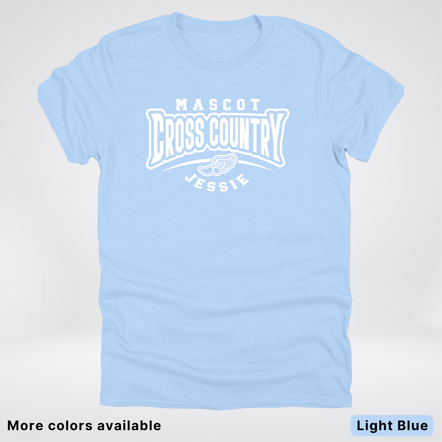 Custom Mascot & Name – White Design – Cross Country 02 - T-Shirt