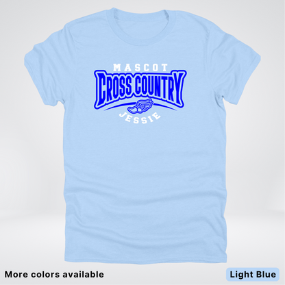 Custom Mascot & Name – Blue Design – Cross Country 05 - T-Shirt