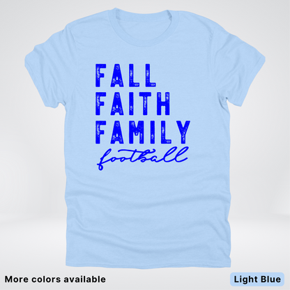Fall Faith Family – Blue Design - Football - T-Shirt