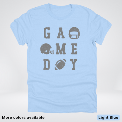 Game Day Football 3 x 3 - Gray Design  - T-Shirt