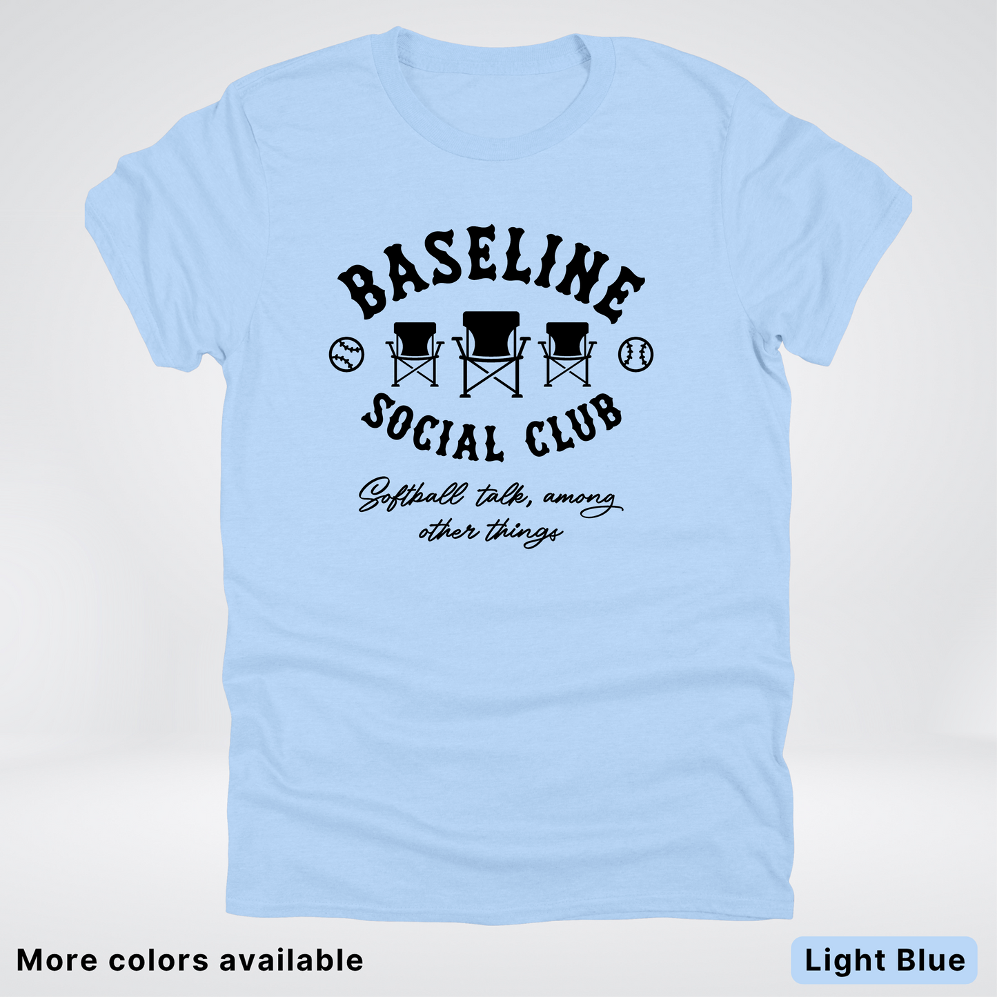 Baseline Social Club Softball – Black Design - T-Shirt