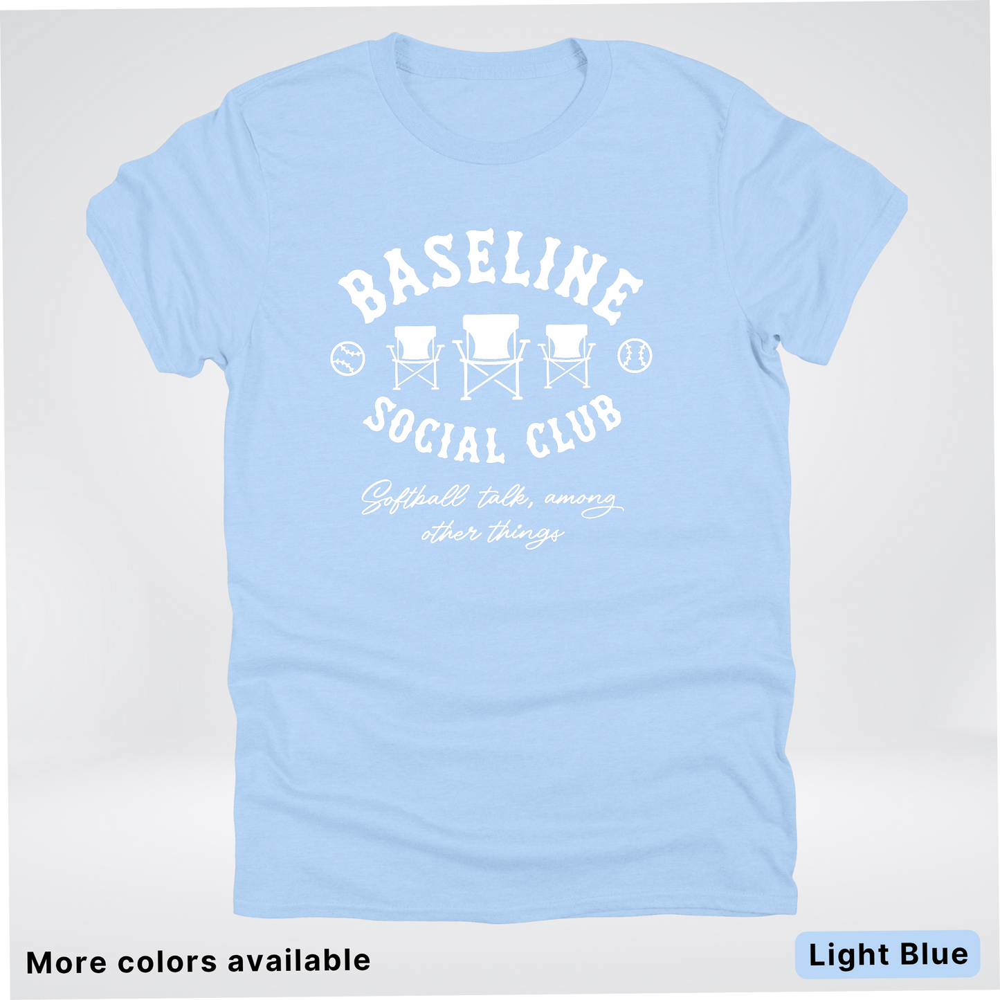 Baseline Social Club Softball – White Design – T-Shirt