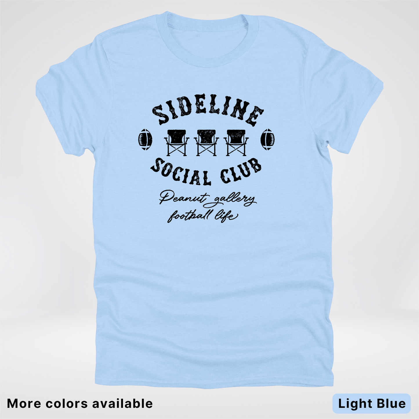 Sideline Social Club Peanut Gallery Football Life - Black Design - T-Shirt