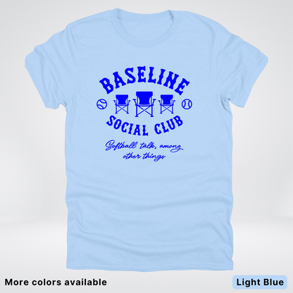 Baseline Social Club Softball – Blue Design - T-Shirt