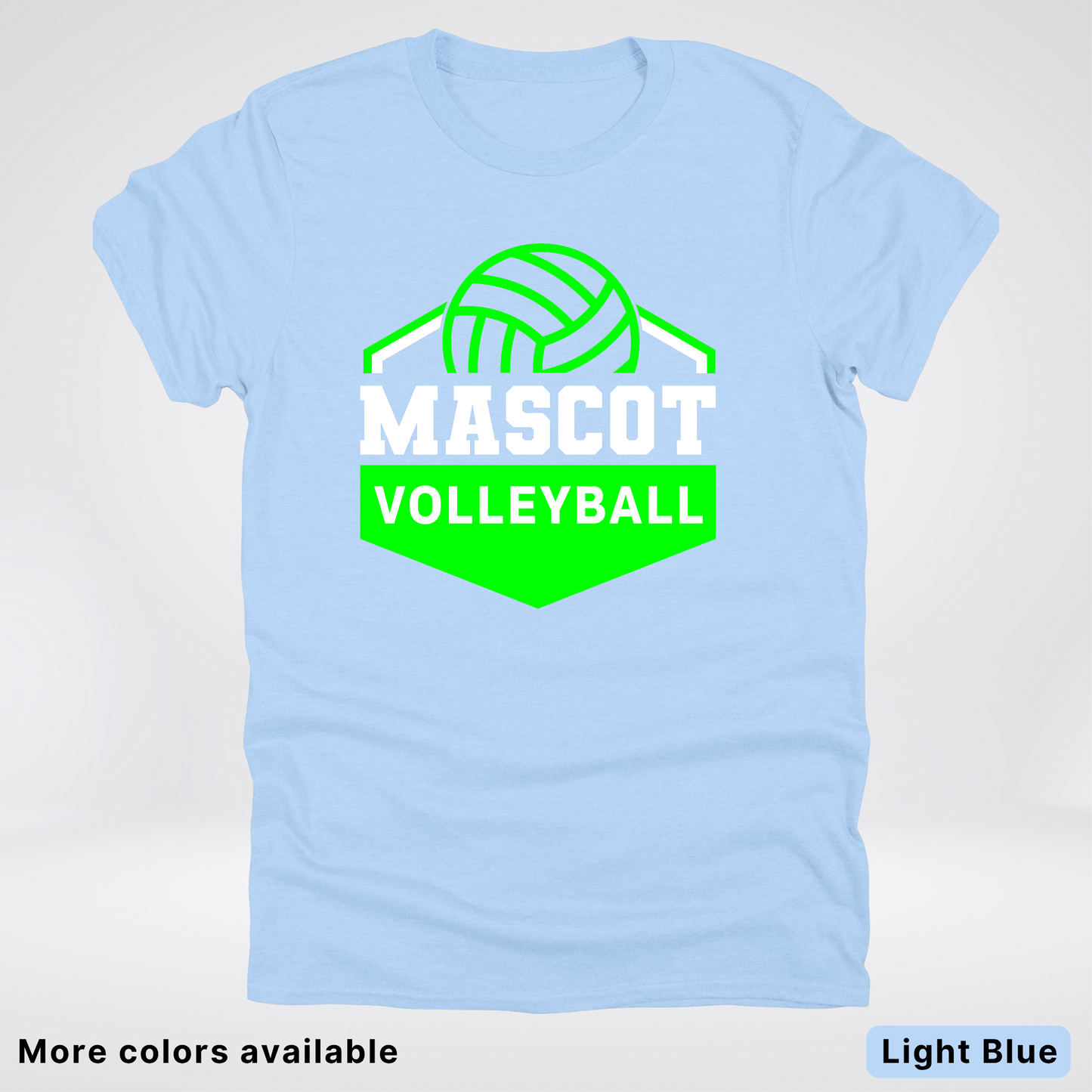 Custom Mascot - Green - Volleyball Design 71 - T-Shirt