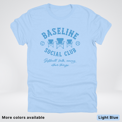 Baseline Social Club Softball – Light Blue Design - T-Shirt