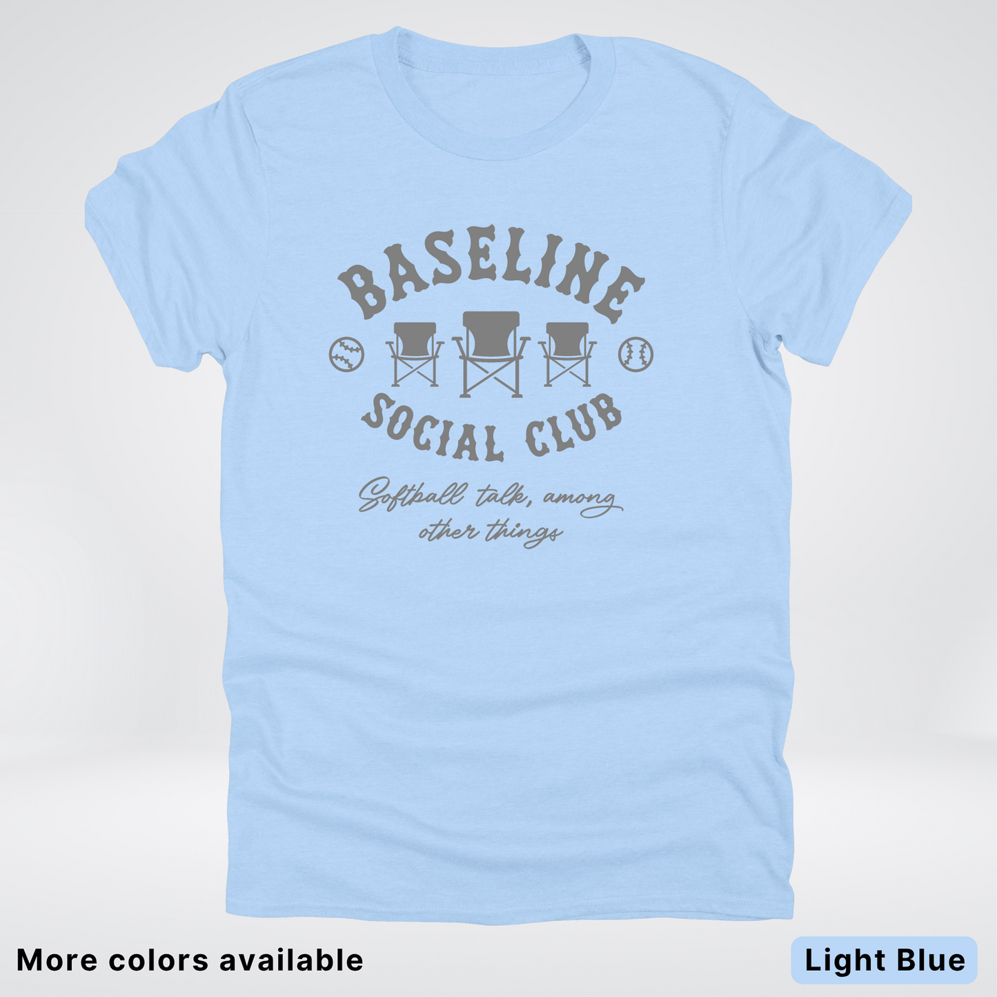 Baseline Social Club Softball – Gray Design - T-Shirt