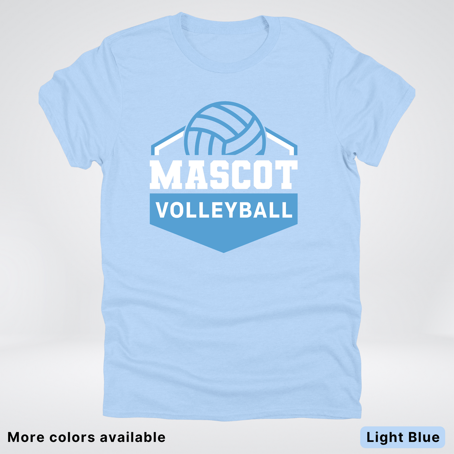 Custom Mascot – Light Blue - Volleyball Design 68 - T-Shirt