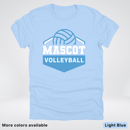Custom Mascot – Light Blue - Volleyball Design 68 - T-Shirt