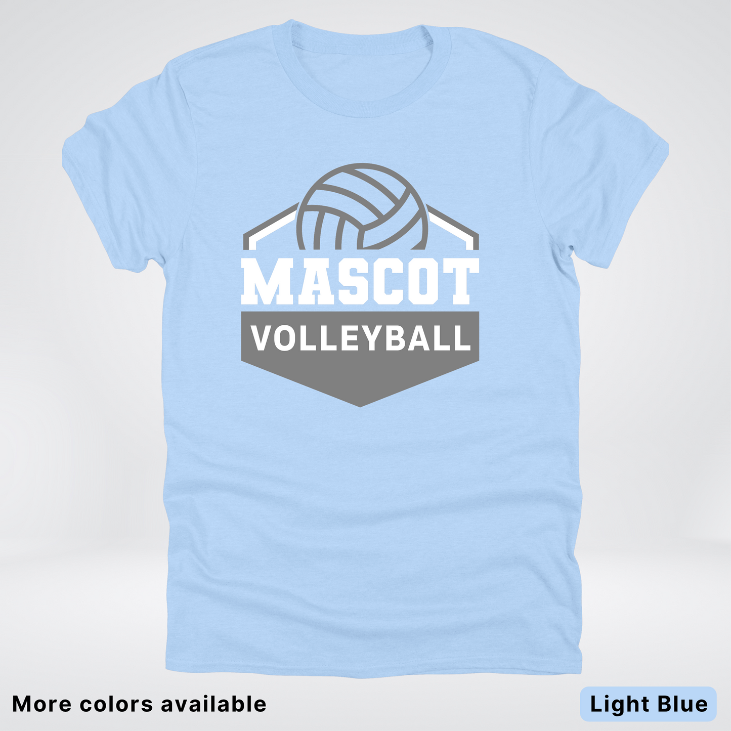 Custom Mascot - Gray - Volleyball Design 61 - T-Shirt