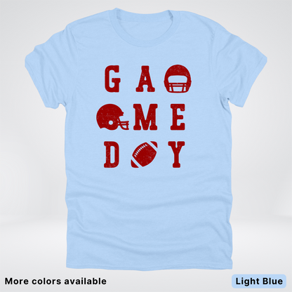 Game Day Football 3 x 3 – Maroon Design – T-Shirt