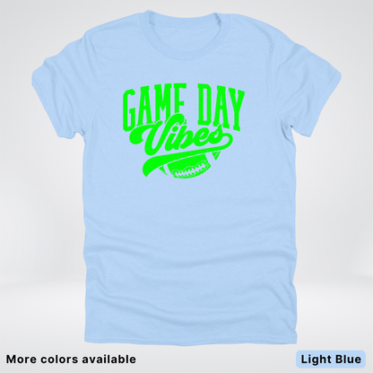 Game Day Vibes - Green Design - Football - T-Shirt