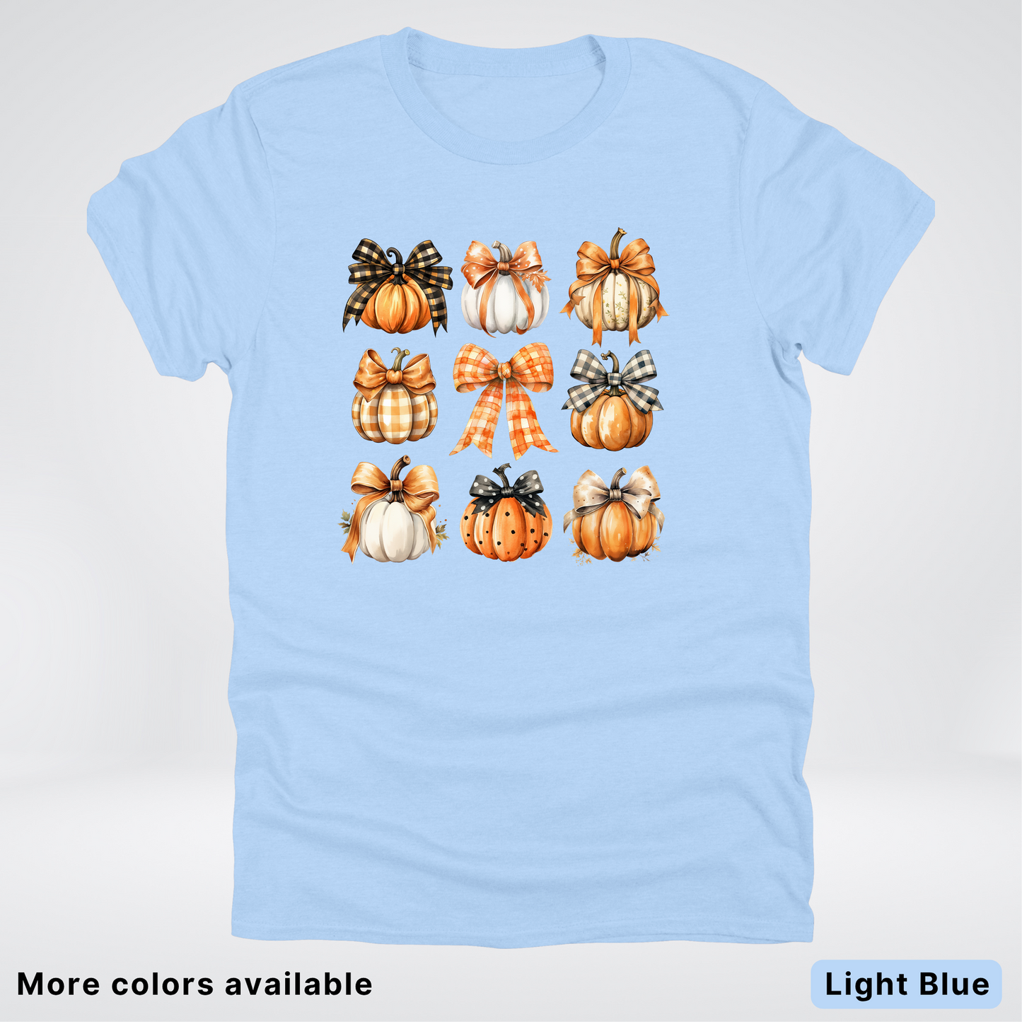 Flannel Bows & Pumpkin Coquette Fall Autumn - T-Shirt