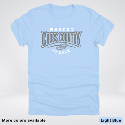 Custom Mascot & Name – Gray Design – Cross Country 04 - T-Shirt