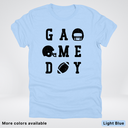 Game Day Football 3 x 3 - Black Design - T-Shirt