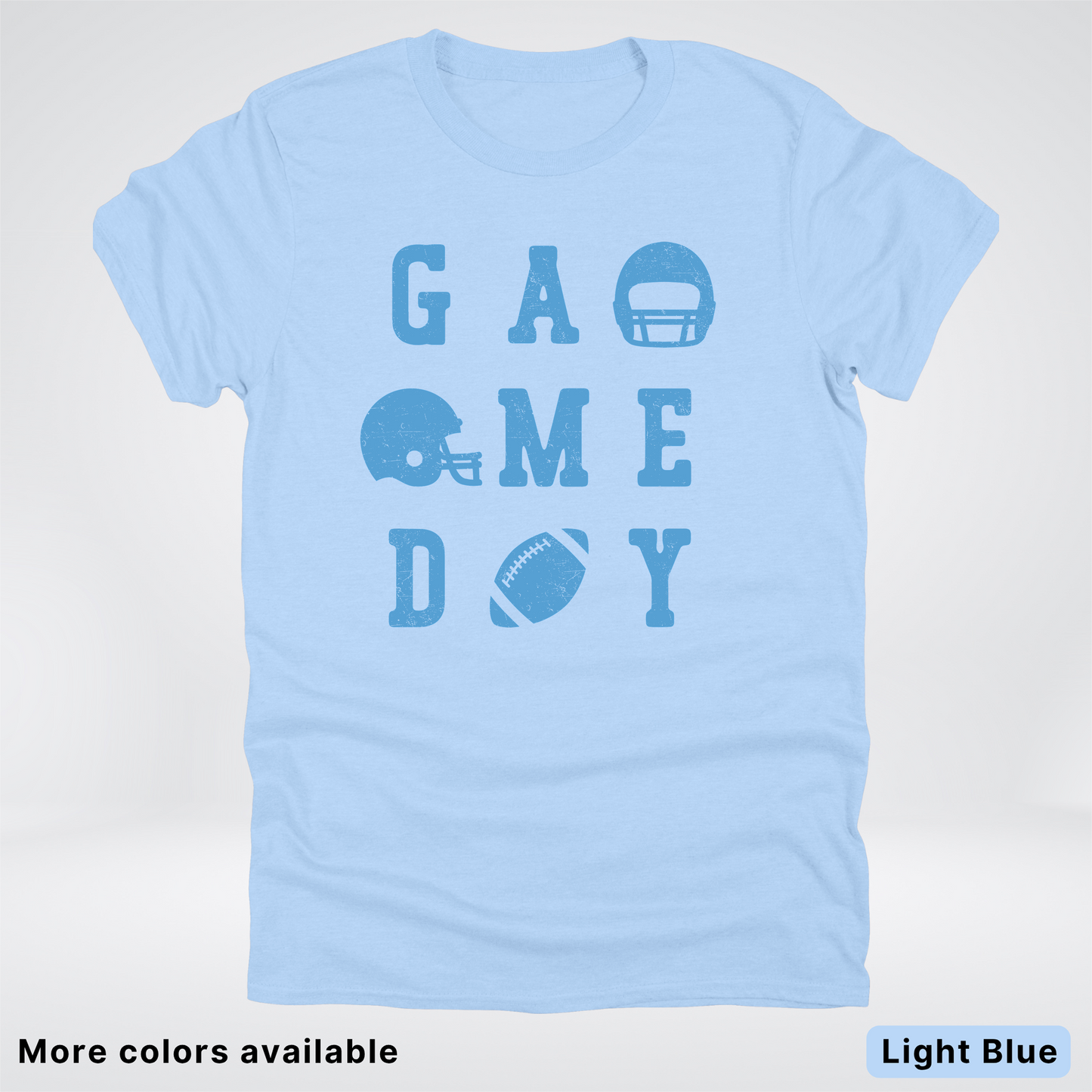 Game Day Football 3 x 3 – Light Blue Design – T-Shirt