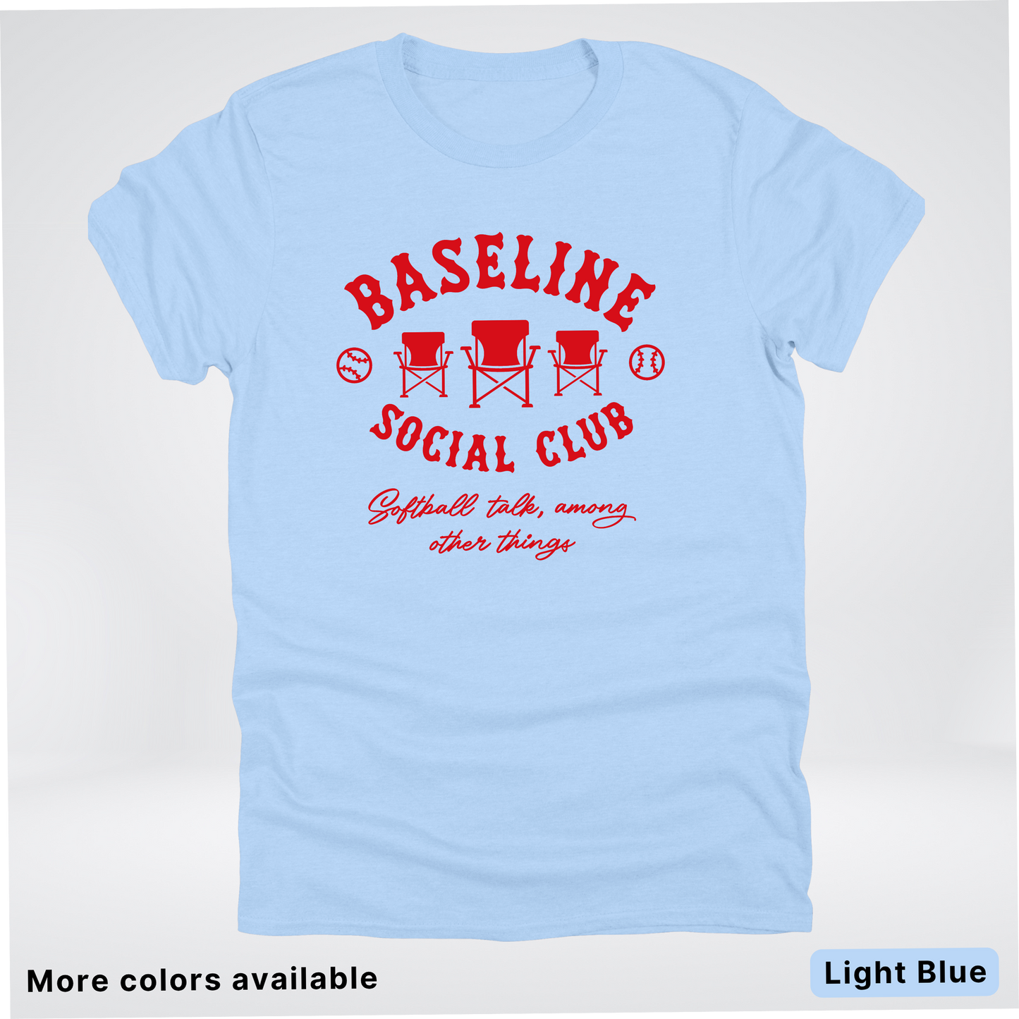 Baseline Social Club Softball – Red Design - T-Shirt