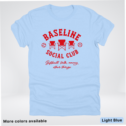 Baseline Social Club Softball – Red Design - T-Shirt