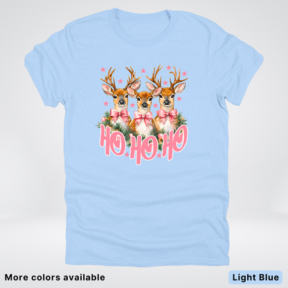 Ho Ho Ho Pink Deer Trio - T-Shirt
