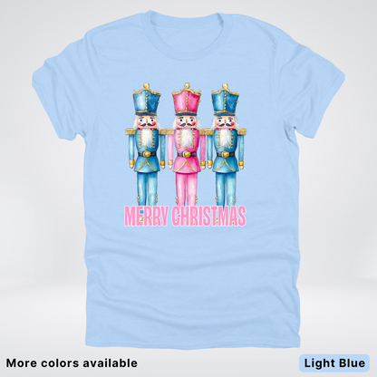 Merry Christmas Pastel Nutcrackers - T-Shirt