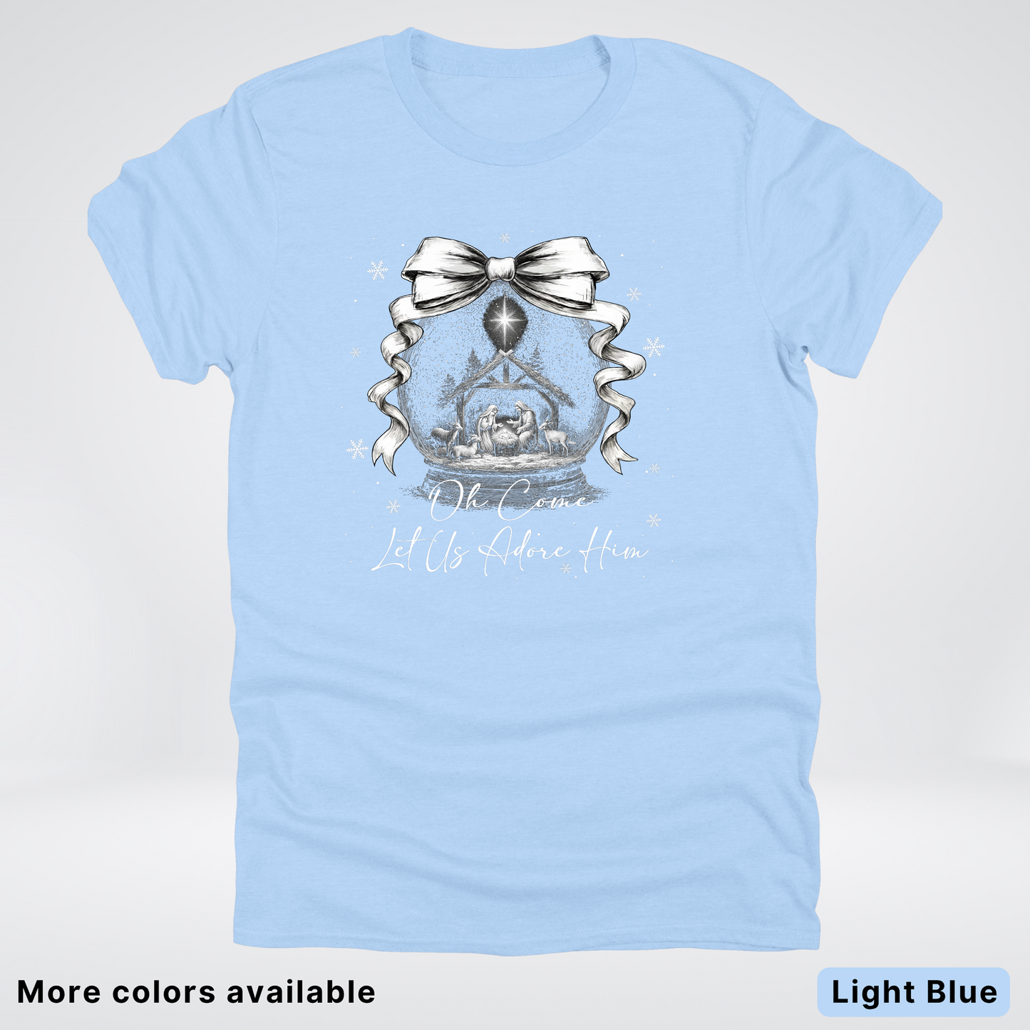 Oh Come Let Us Adore Him Nativity - T-Shirt