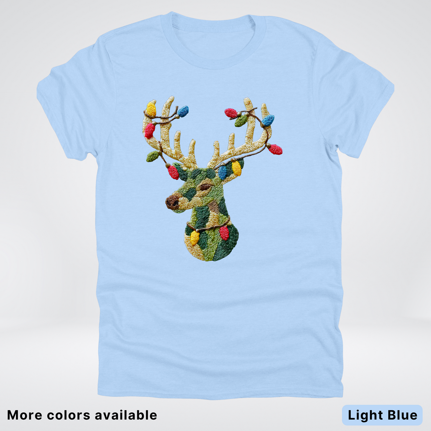 Festive Light-Up Reindeer Hook Yard Faux - T-Shirt