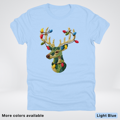 Festive Light-Up Reindeer Hook Yard Faux - T-Shirt
