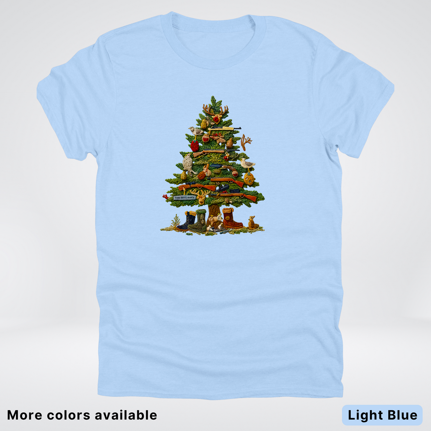 Woodland Critters Christmas Tree Hook Yard Faux - T-Shirt
