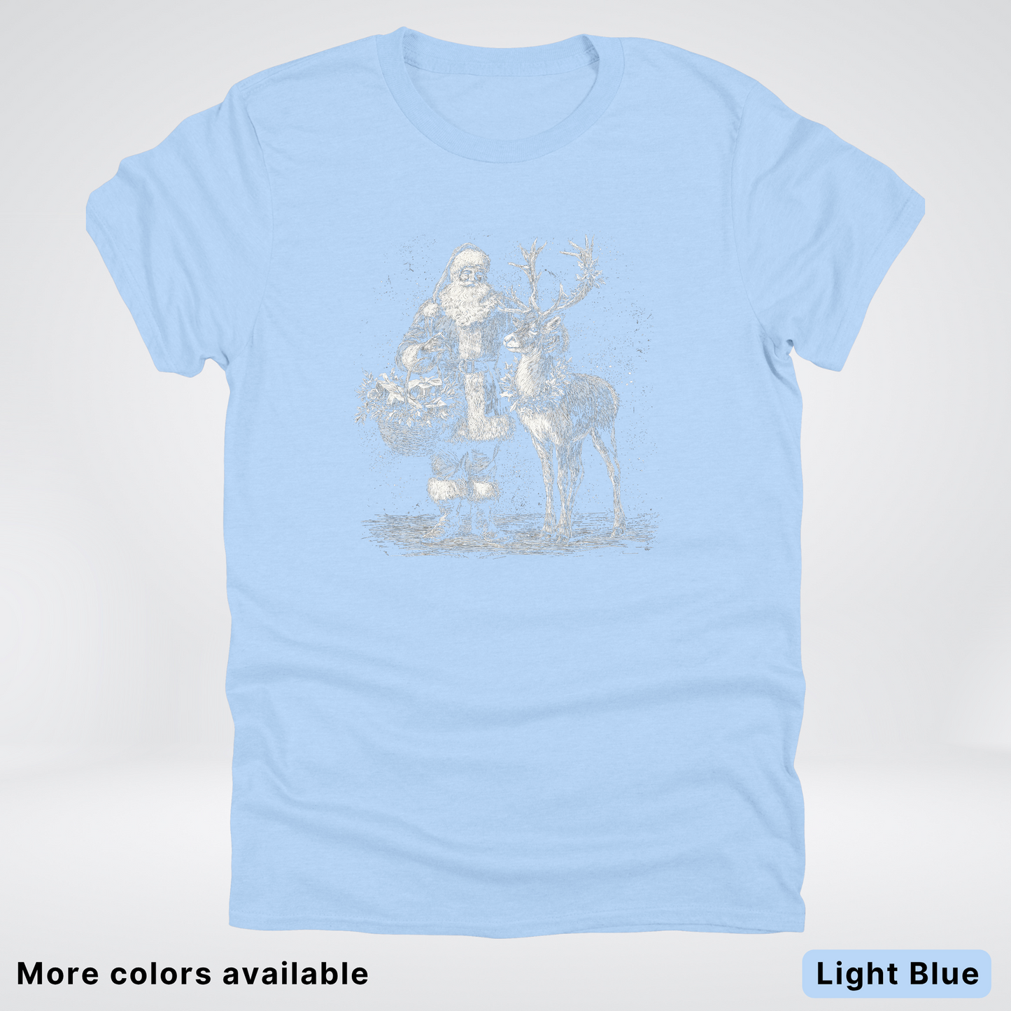 Vintage Santa and Reindeer - T-Shirt