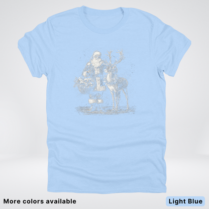 Vintage Santa and Reindeer - T-Shirt