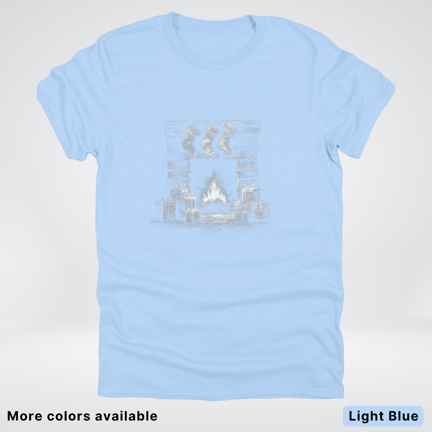 Vintage Christmas Fireplace Scene - T-Shirt