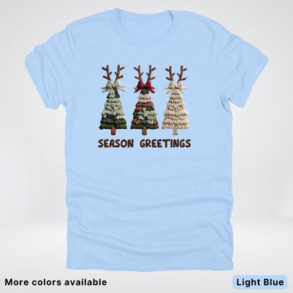 Rustic Christmas Tree Trio (Hook Yard Faux Look) - T-Shirt